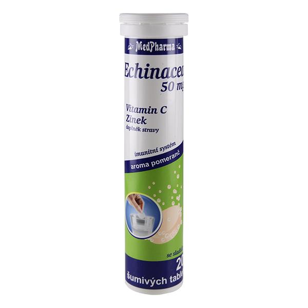 Echinacea 50 mg + vit.C + zinek, 20 šumivých tablet