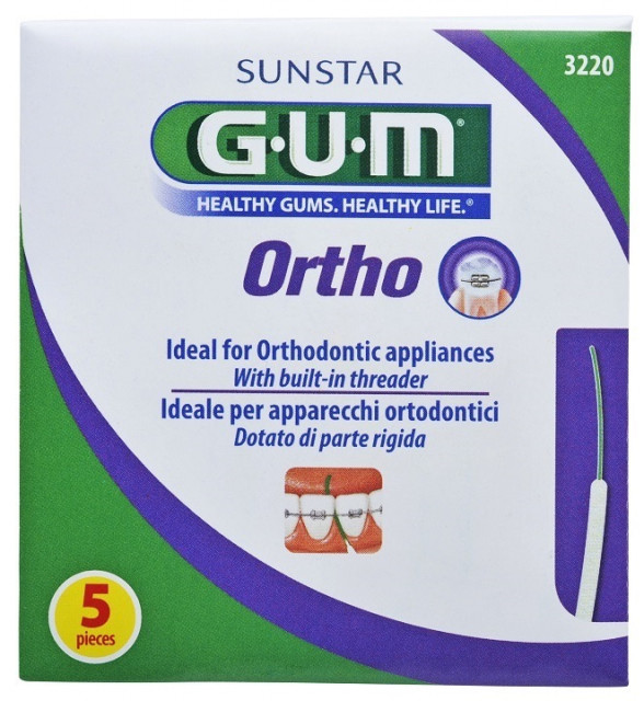 Zubní nit pro čistění rovnátek GUM Ortho Floss 5 ks