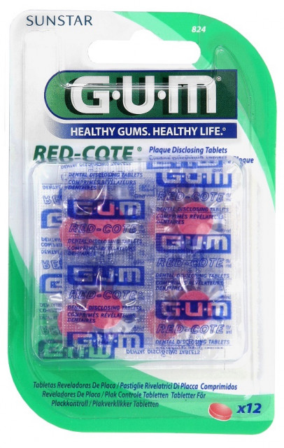 Tablety pro indikaci zubního plaku GUM Red Cote 12 ks
